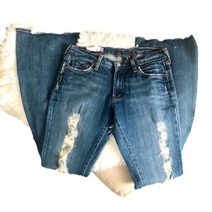 Red Engine Jeans Distressed Flare Leg